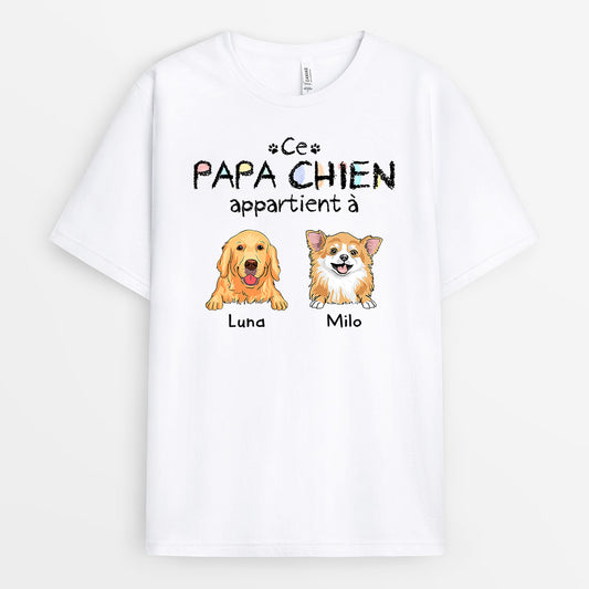 0938AFR2 Cadeau Personnalise T shirt Maman Amoureux des Chiens