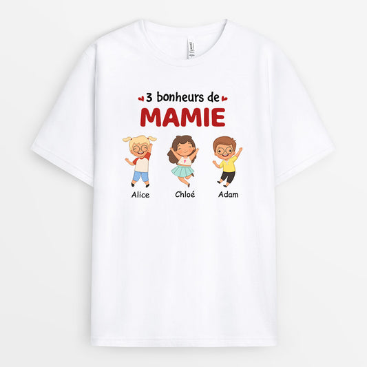 0940AFR1 Cadeau Personnalise T shirt Bonheur Maman Mamie