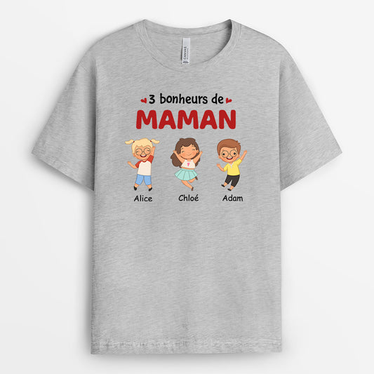 0940AFR2 Cadeau Personnalise T shirt Bonheur Maman Mamie