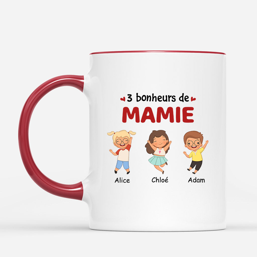 0940MFR2 Cadeau Personnalise Mug Bonheur Maman Mamie