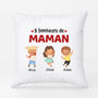 0940PFR1 Cadeau Personnalise Coussin Bonheur Maman Mamie