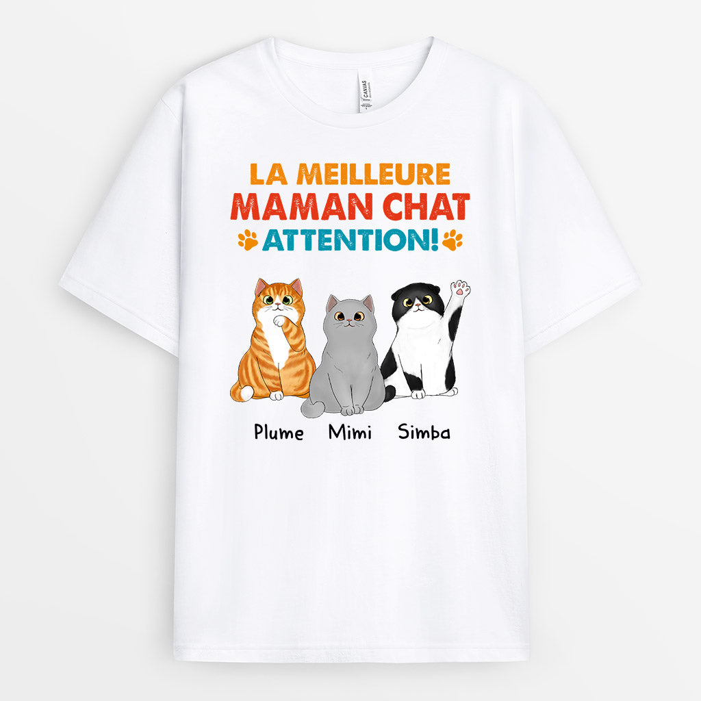 0943AFR1 Cadeau Personnalise T shirt Meilleure Amoureux des chats