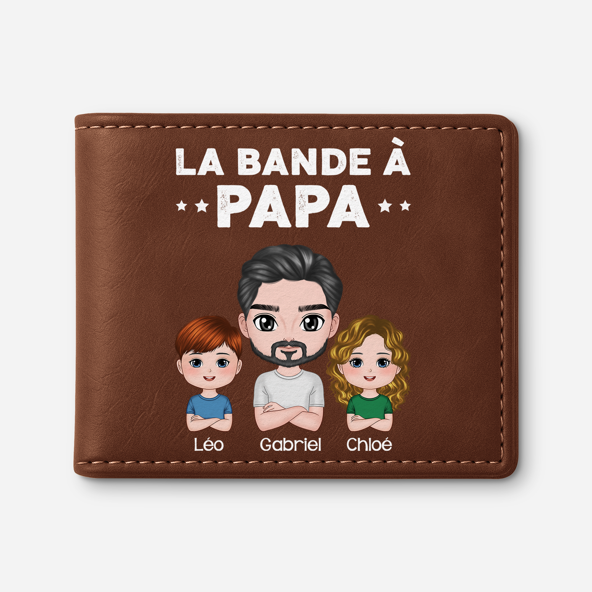 0951JFR1 portefeuille cuir personnalise la bande a papa design cartoon 0951j8n8b