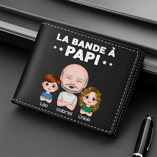 0951JFR2 portefeuille cuir personnalise la bande a papa design cartoon 0951j8n8b