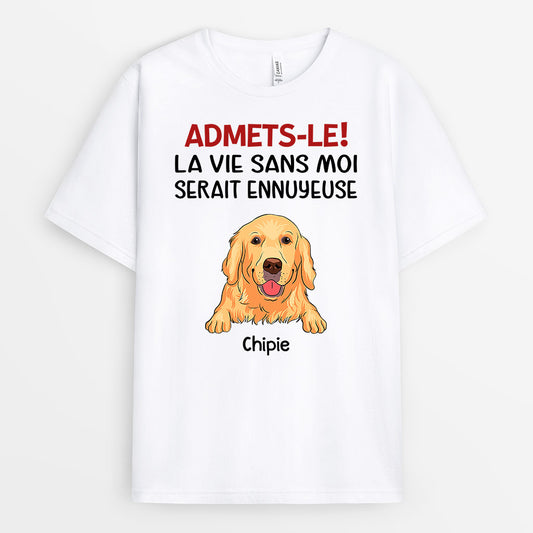 0955AFR1 Cadeau Personnalise T shirt Admets Amoureux des Chiens