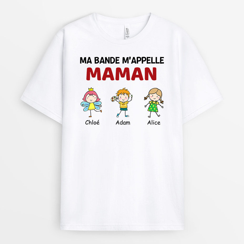 0956AFR1 Cadeau Personnalise T shirt Bande Maman Mamie