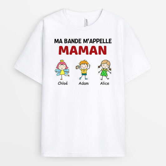 0956AFR1 Cadeau Personnalise T shirt Bande Maman Mamie