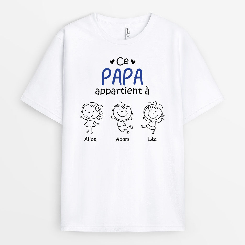 0959AFR1 Cadeau Personnalise T shirt Papa Papi