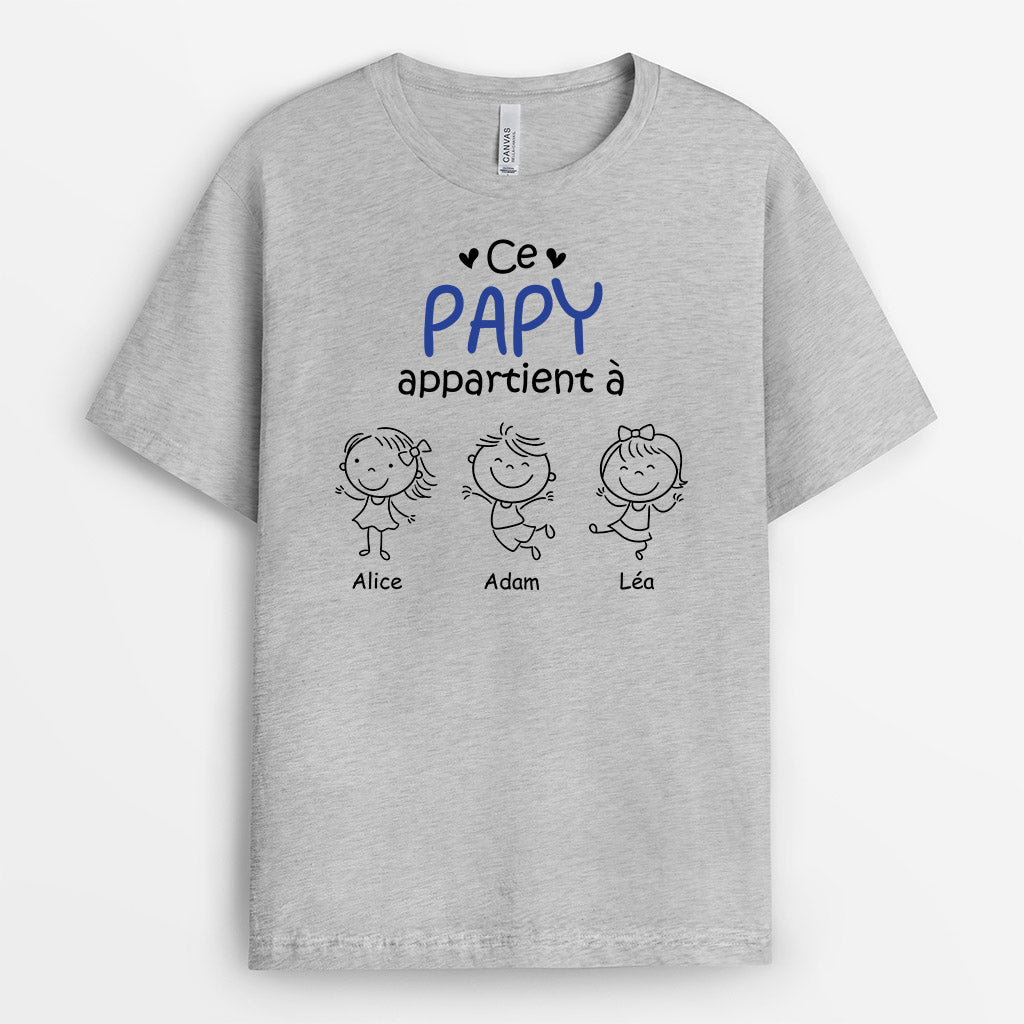 0959AFR2 Cadeau Personnalise T shirt Papa Papi