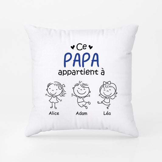 0959PFR1 Cadeau Personnalise Coussin Papa Papi