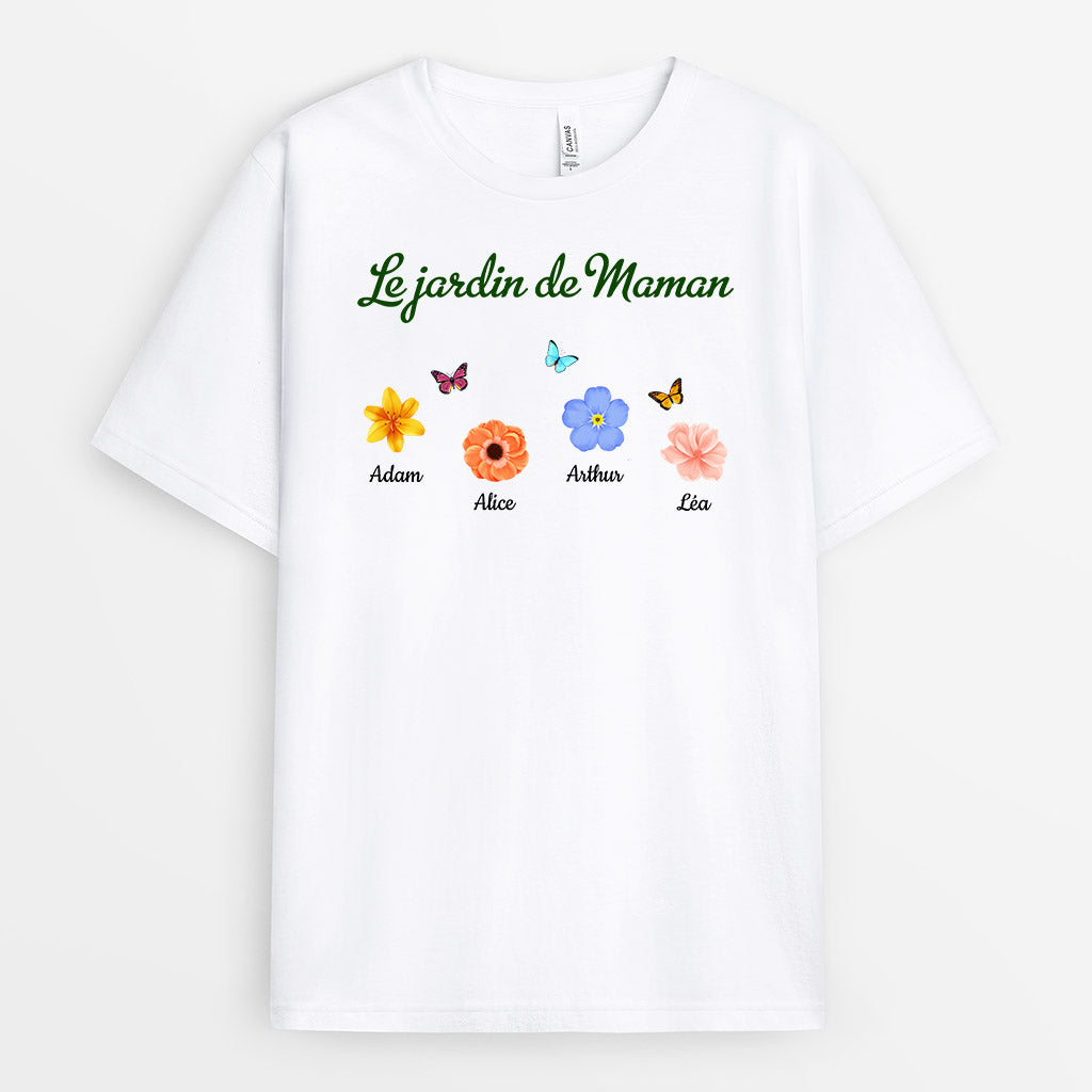 0971AFR2 Cadeau Personnalise T shirt Jardin Mamie Maman