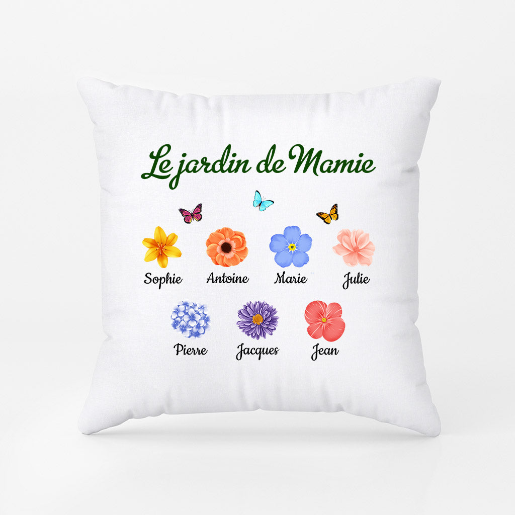 Oreiller de jardin de maman oreiller de fleur de naissance personnalisé  avec des noms d'enfants cadeau pour maman grand-mère amour cadeau 