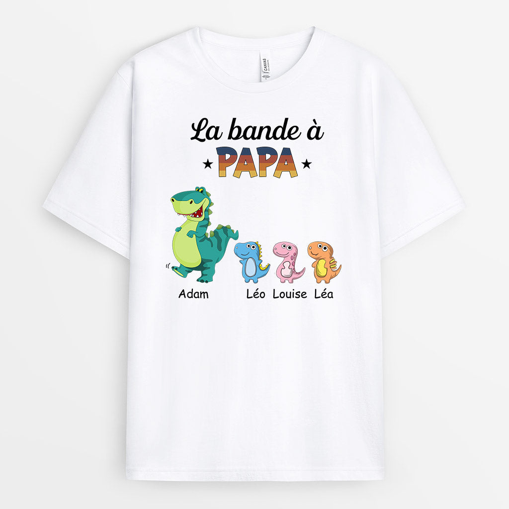 0975AFR1 Cadeau Personnalise T shirt Bande Saurus Papy Papa
