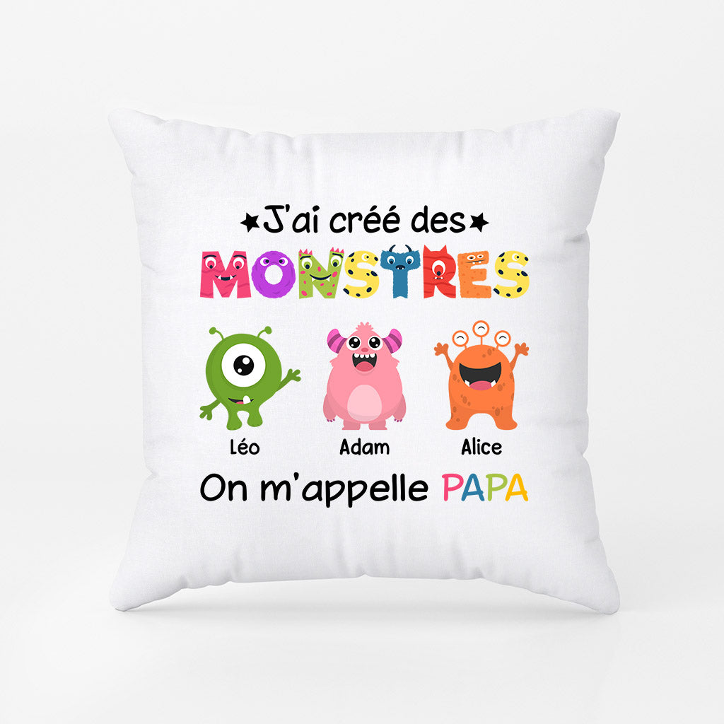 0978PFR1 Cadeau Personnalise Monstres Coussin Papy Papa