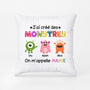 0978PFR2 Cadeau Personnalise Coussin Monstres Mamie Maman