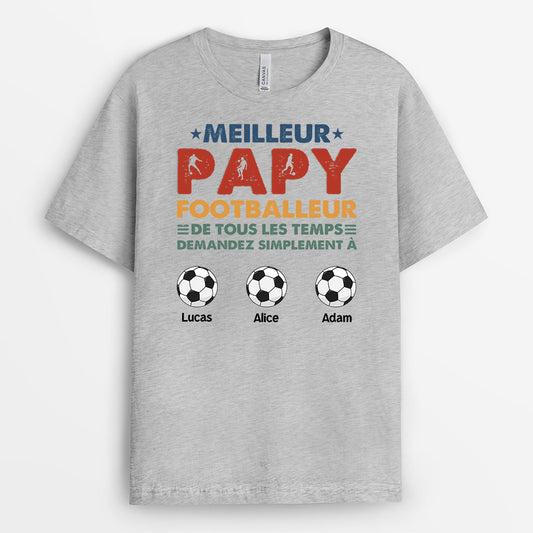 0983AFR2 Cadeau Personnalise T shirt Papa Footballeur Papa Papi