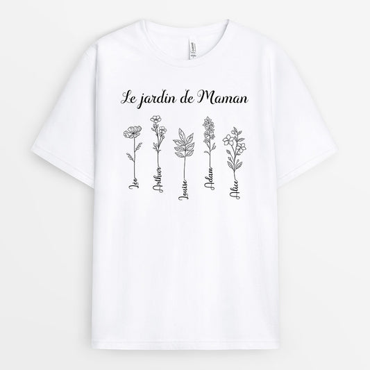 0985AFR2 Cadeau Personnalise T shirt Jardin Maman Mamie