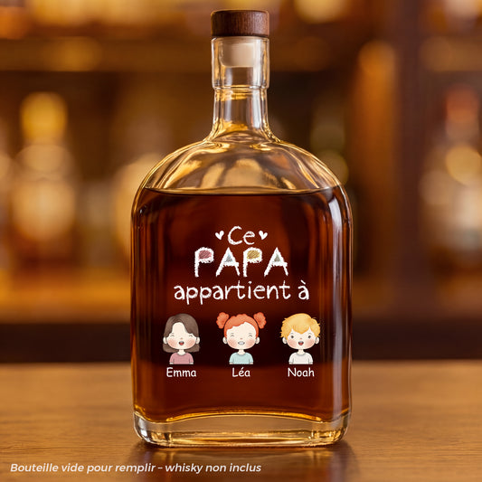 0989AFR1 bouteille whisky personnalisable avec prenom ce papy ce papa appartient a 0989aicp0b