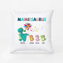 0994PFR2 Cadeau Personnalise Coussin Saurus Fleurs Mamie Maman