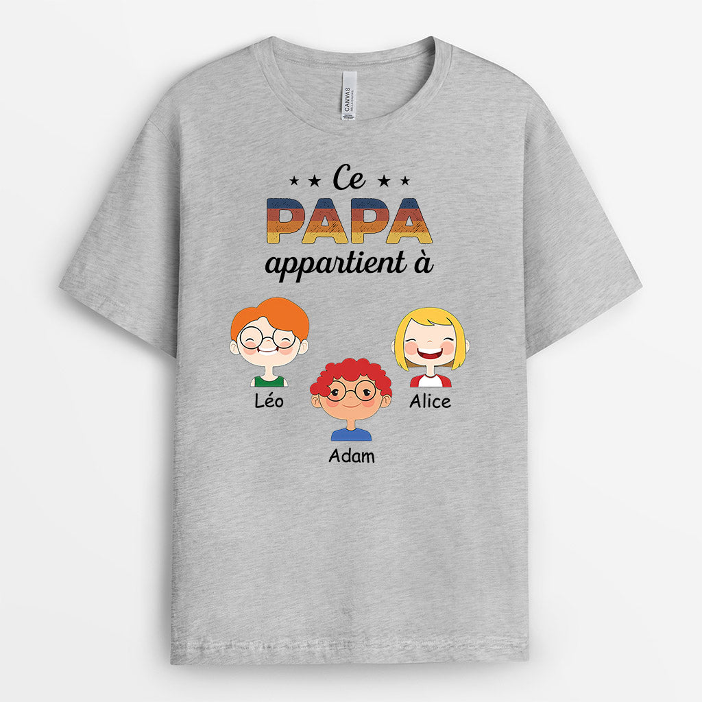 T-shirt Ce Papy/Papa Appartient à Ses Enfants Personnalisé - Cadeau Plus - Foto 7