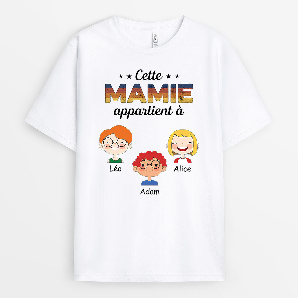 1003AFR2 Cadeau Personnalise T shirt Maman Mamie