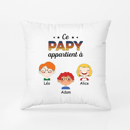 1003PFR2 Cadeau Personnalise Coussin Papa Papi