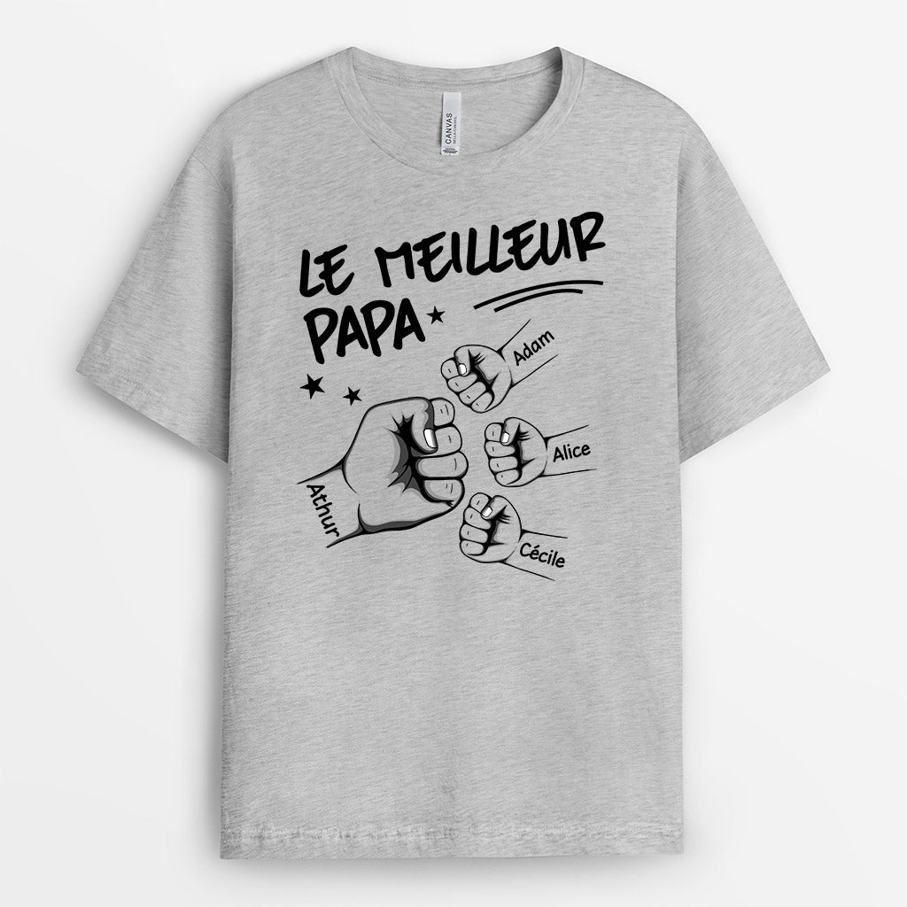 T shirt Meilleur Papa Pr nom Avec Poing Personnalis Cadeau Plus T shirt Meilleur Papa Pr nom Avec Poing Personnalis Cadeau Plus