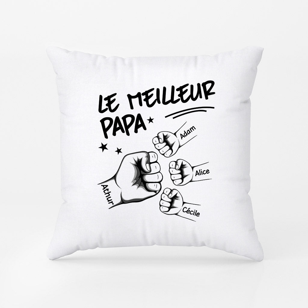 1006PFR1 Cadeau Personnalise Coussin Poing Papy Papa