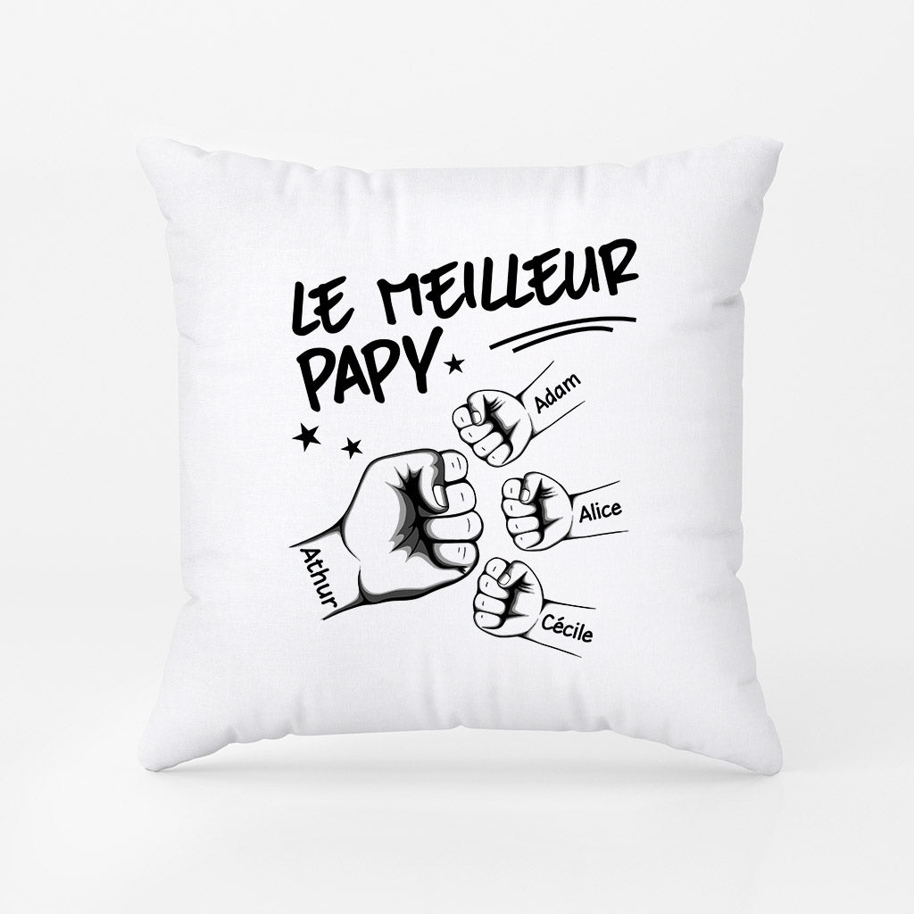 1006PFR2 Cadeau Personnalise Coussin Poing Papy Papa