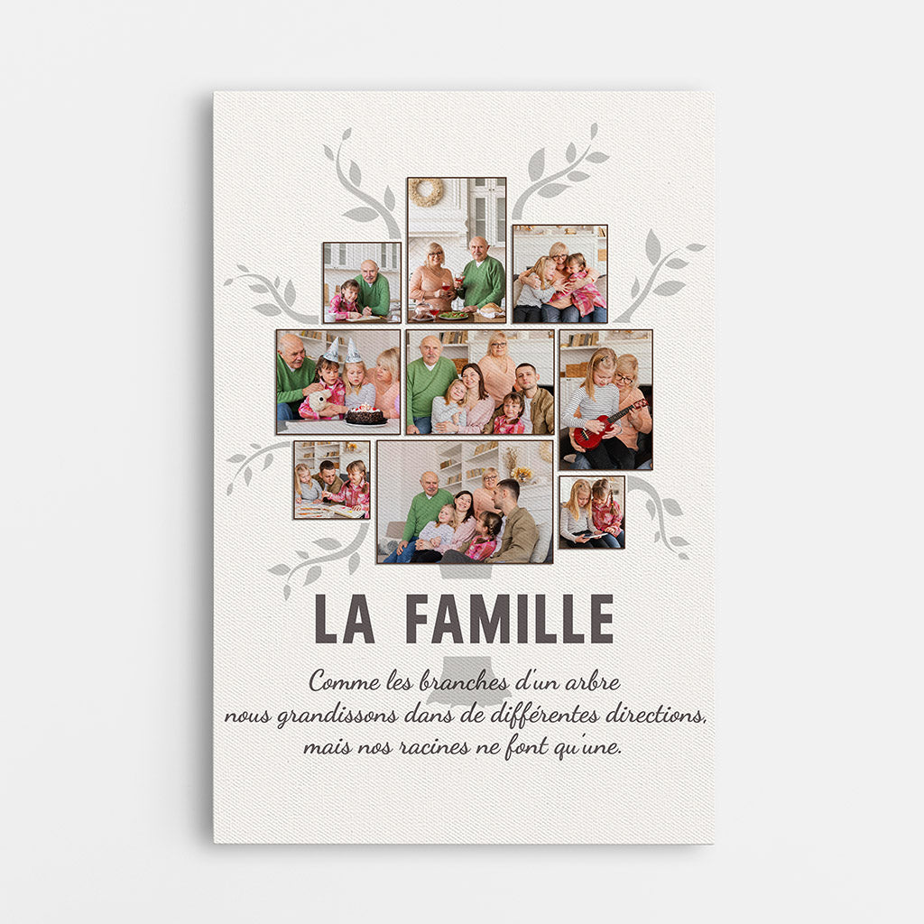 Toile Personnalisée Famille - Famille Comme Des Branches - Cadeau Plus