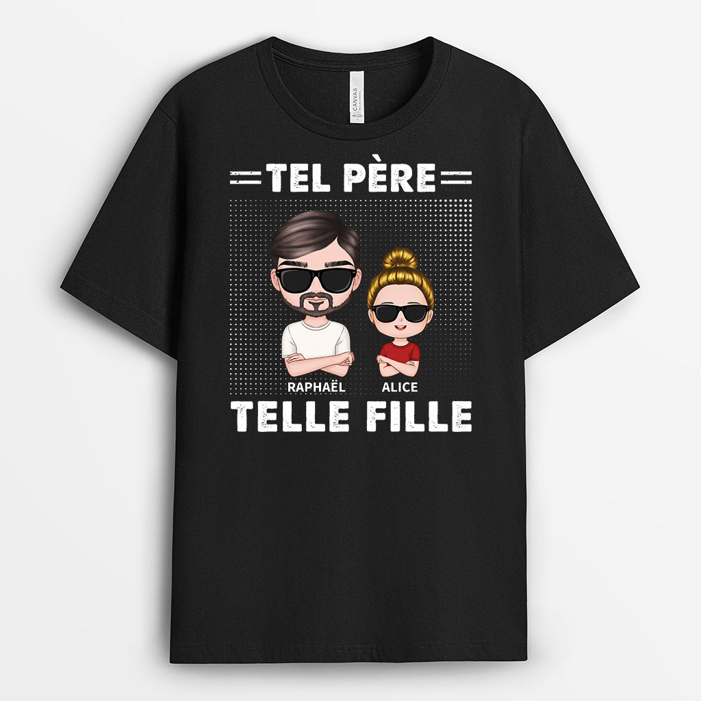 1008AFR1 Cadeau Personnalise T shirt Tel Pere Papy Papa