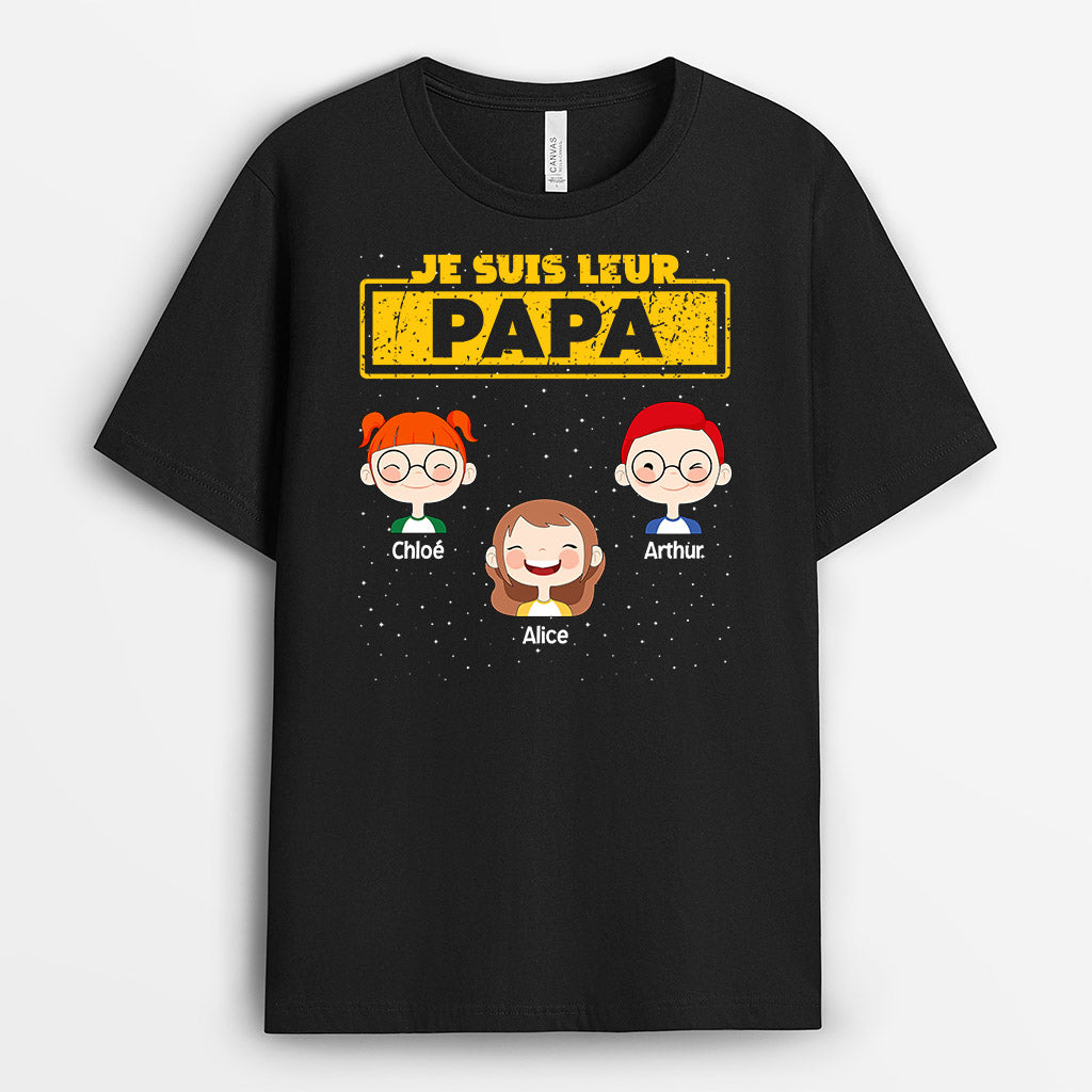 1013AFR1 Cadeau Personnalise T shirt Pere Papy Papa