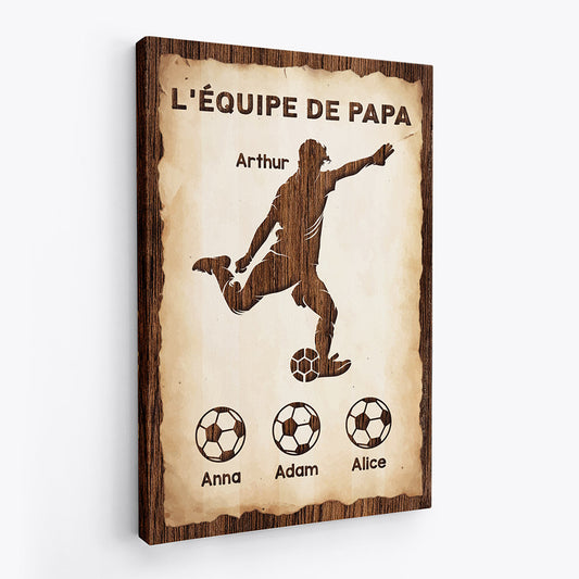 1015CFR2 Cadeau Personnalise Toile Equipe Papy Papa