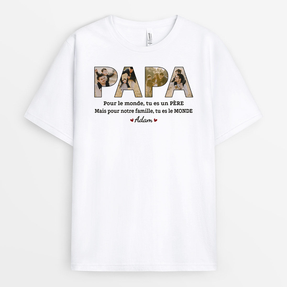 1016AFR2 Cadeau Personnalise T shirt Maison Papy Papa