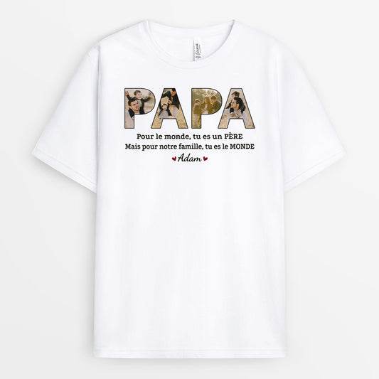 1016AFR2 Cadeau Personnalise T shirt Maison Papy Papa