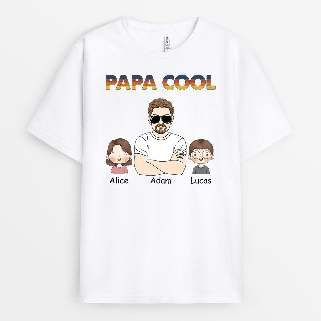 1018AFR1 Cadeau Personnalise T shirt Cool Papa Papi