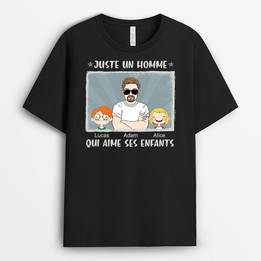 1022AFR1 Cadeau Personnalise T shirt Aime Papa Papi