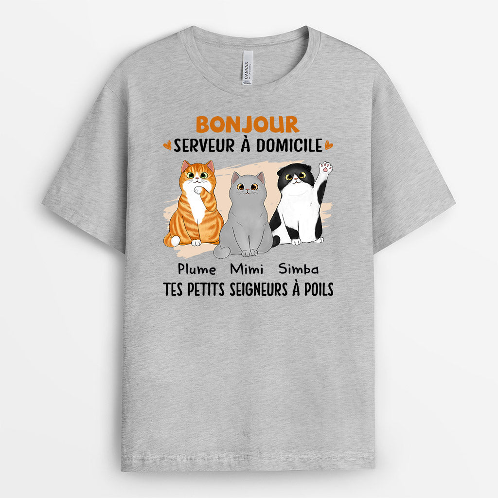 1023AFR2 Cadeau Personnalise T shirt Seigneur A POils Amouraux des Chats