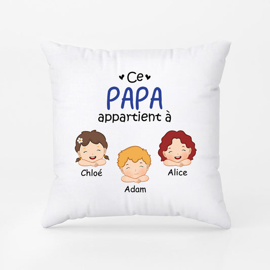 1025PFR1 Cadeau Personnalise Coussin Papa Papi