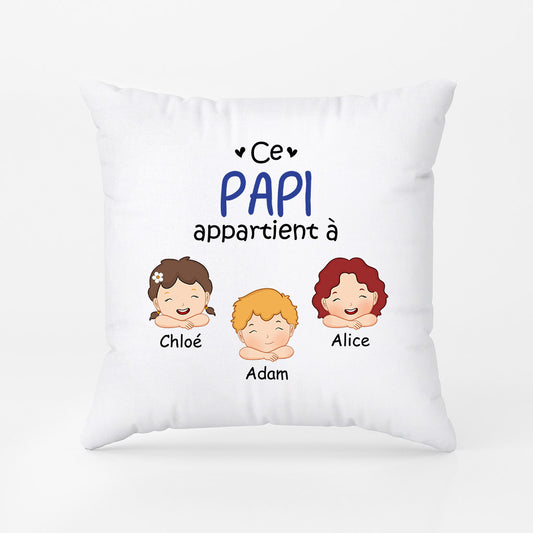 1025PFR2 Cadeau Personnalise Coussin Papa Papi