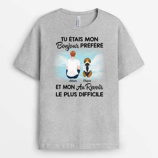 1028AFR2 Cadeau Personnalise T shirt Bonjour Au Revoir Amoureux des chiens_2d4cccaf 0c95 47cc 947e 42594bdf6da1