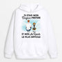 1028HFR2 Cadeau Personnalise Sweat a Capuche Bonjour Au Revoir Amoureux des chiens