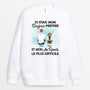 1028WFR1 Cadeau Personnalise Sweat shirt Bonjour Au Revoir Amoureux des chiens