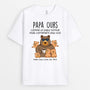 1029AFR1 Cadeau Personnalise T shirt Ours Papa Papi