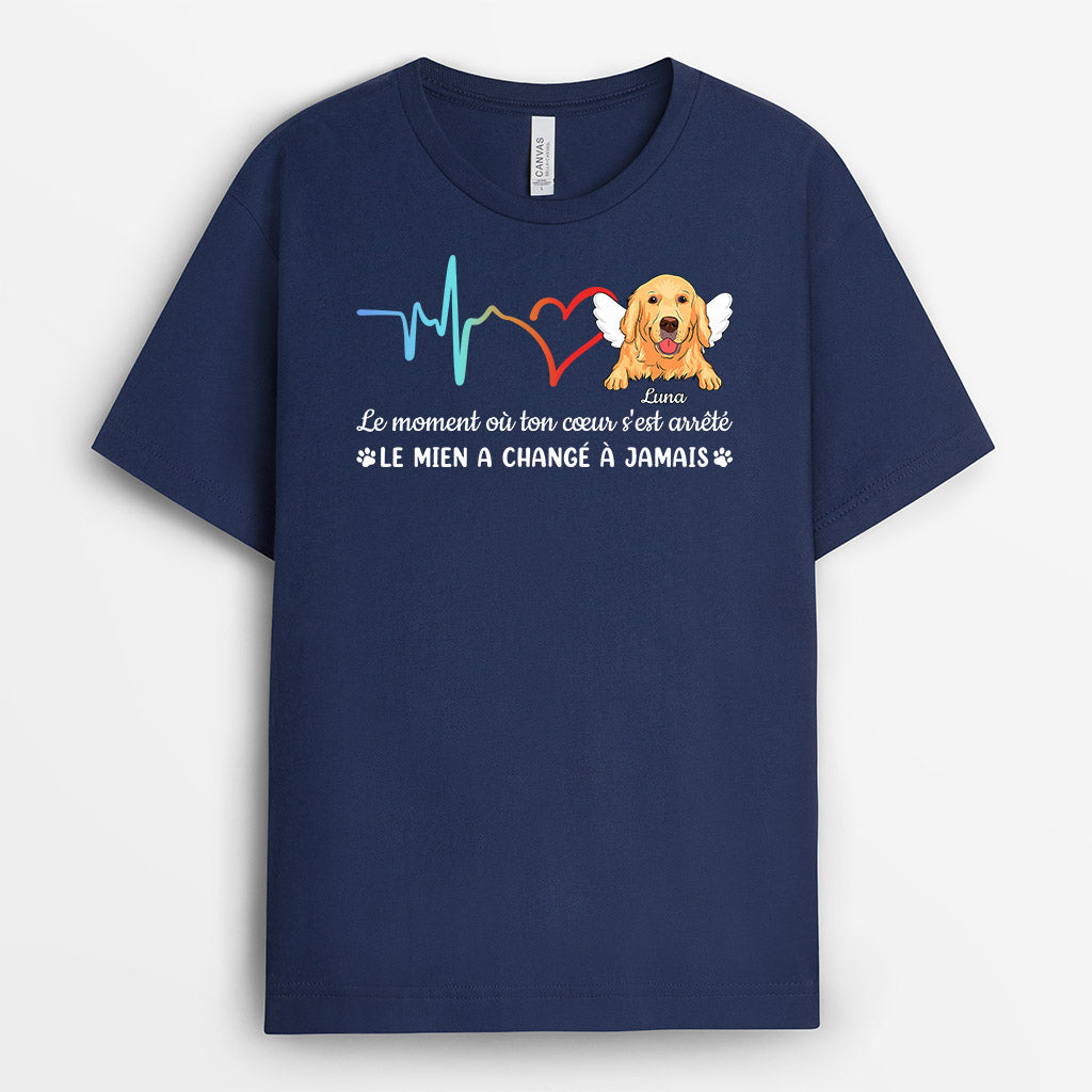 1033AFR1 Cadeau Personnalise T shirt Coeur Arrete Amoureux des chiens