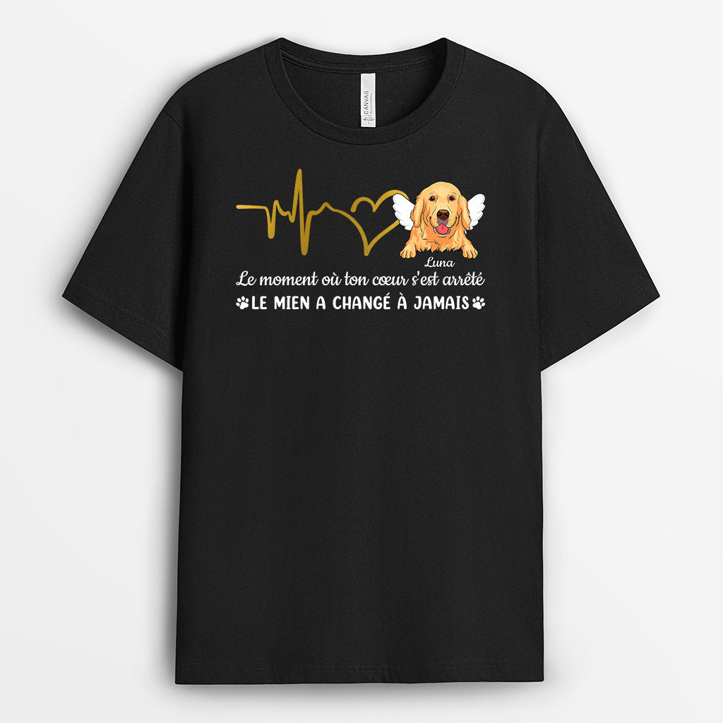 1033AFR2 Cadeau Personnalise T shirt Coeur Arrete Amoureux des chiens