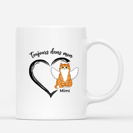 1034MFR1 Cadeau Personnalise Mug Dans Mon Coeur Amoureux des chats