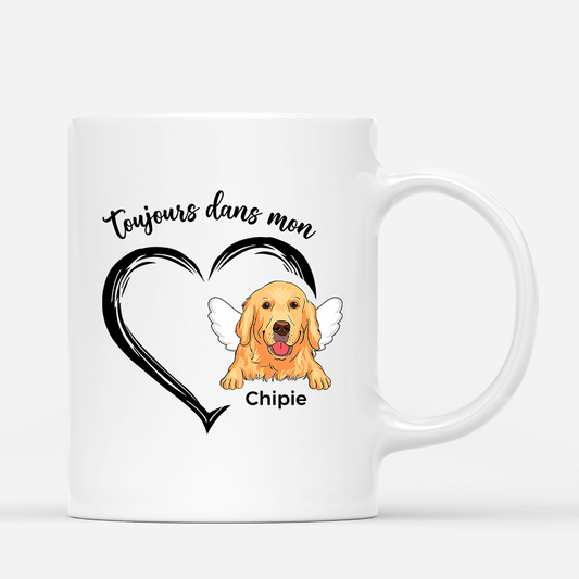 1034MFR1 Cadeau Personnalise Mug Dans Mon Coeur Amoureux des chiens