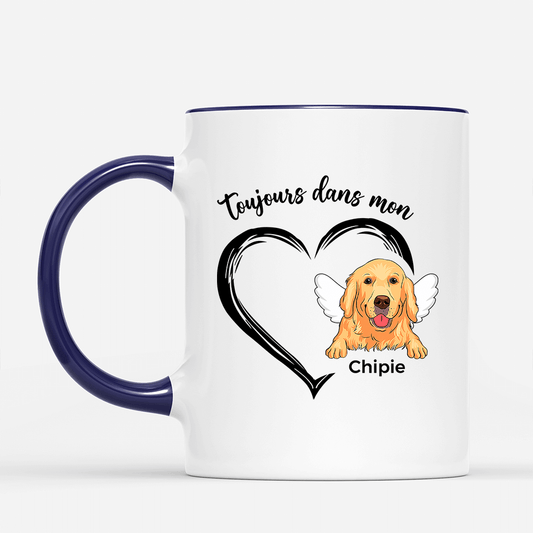 1034MFR2 Cadeau Personnalise Mug Dans Mon Coeur Amoureux des chiens