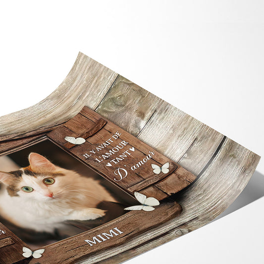 1036SFR2 Cadeau Personnalise Poster Bonjour Au Revoir Amour Amoureux des chats